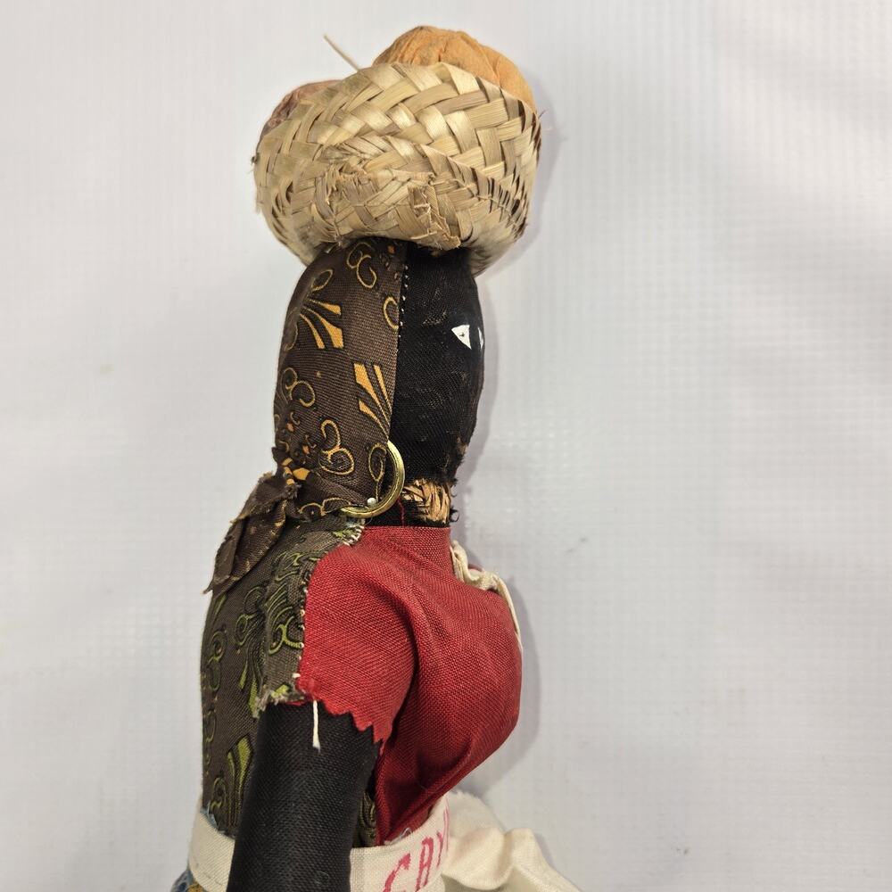 Vintage 1950/60s Caribbean Souvenir Rag Doll - Cayman Apron Folk Art - AS-IS TLC - Picture 7 of 8